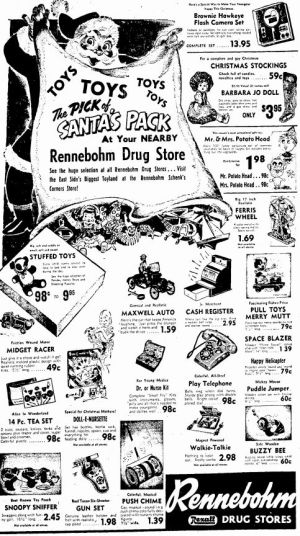 Wisconsin State Journal toy ads: 1950s